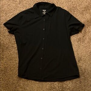 Elegant Black Casual Button-Down Shirt